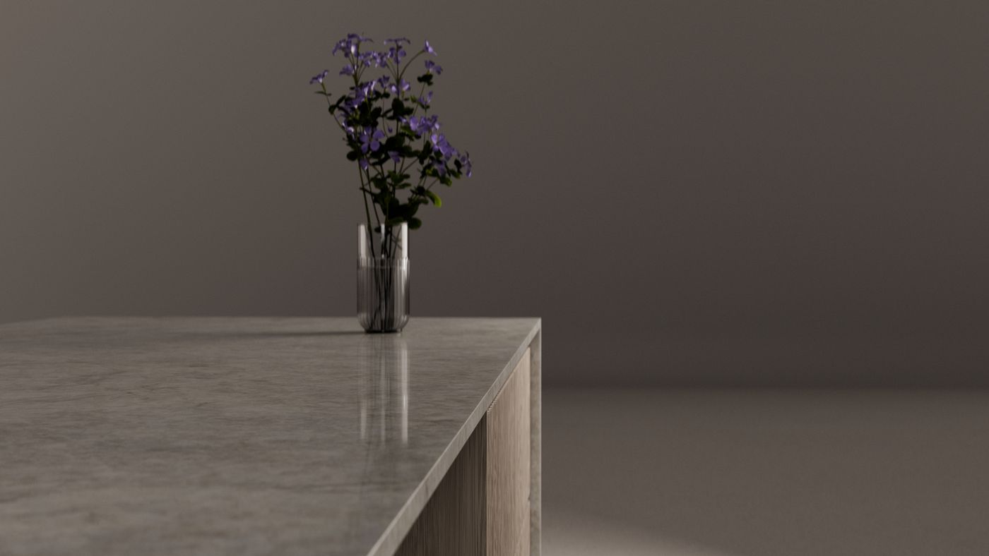 Cool grey-white with a soft diagonal drift, In situ view 3, ZQ11111