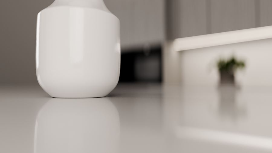 Pure, near-solid bright white, zero-silica quartz surface, ZQ11112