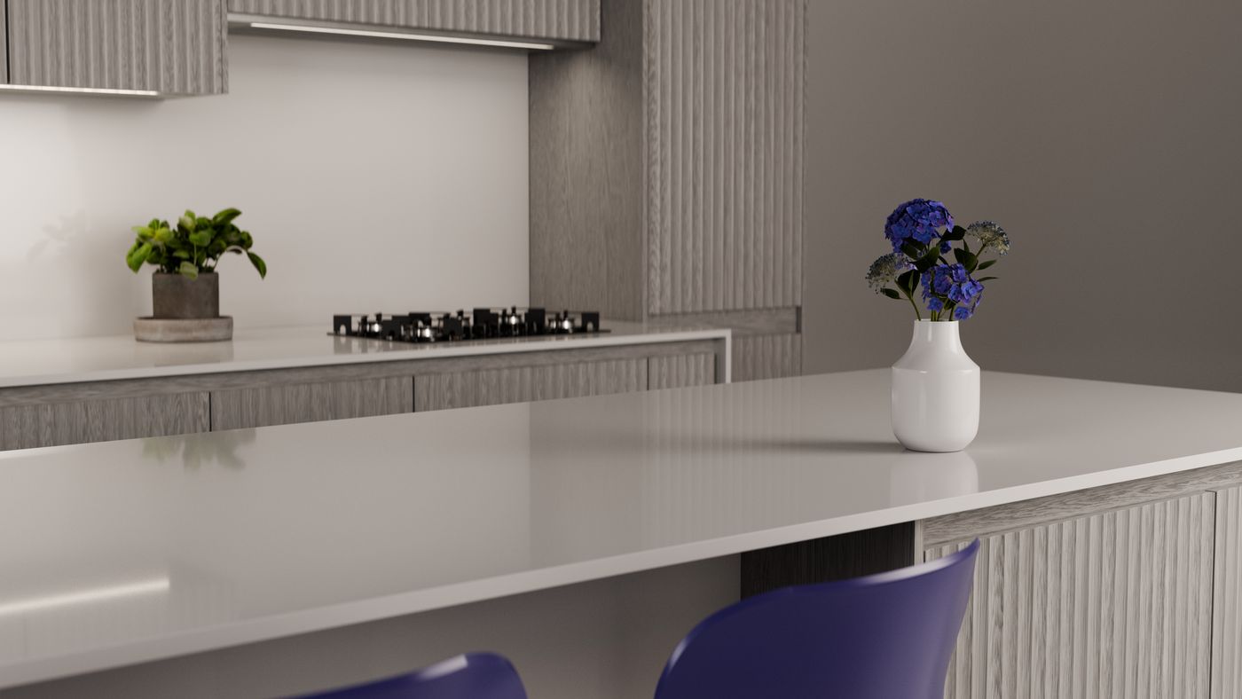 Pure, near-solid bright white zero-silica quartz, interior scene 3