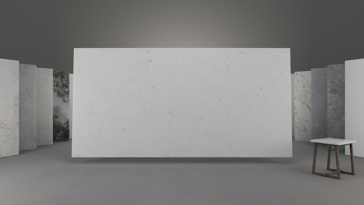 White with the finest silver dusting, Slab view 1, ZQ11113