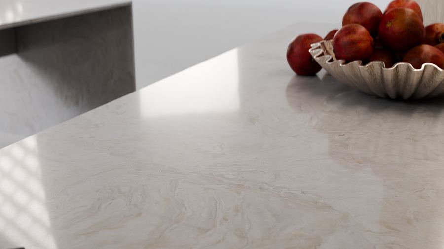 Warm sand with a barely-there drift, zero-silica quartz surface, ZQ11115