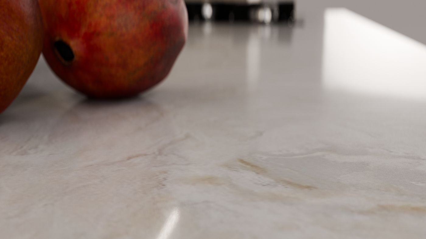 Warm sand with a barely-there drift zero-silica quartz, interior scene 2