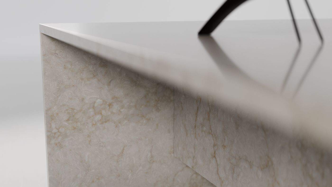 Warm sand, soft travertine flow, In situ view 2, ZQ11119